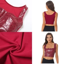 Women Tank Tops Stage Cropped Top Night Dating Vest Party Blouse Casual Music