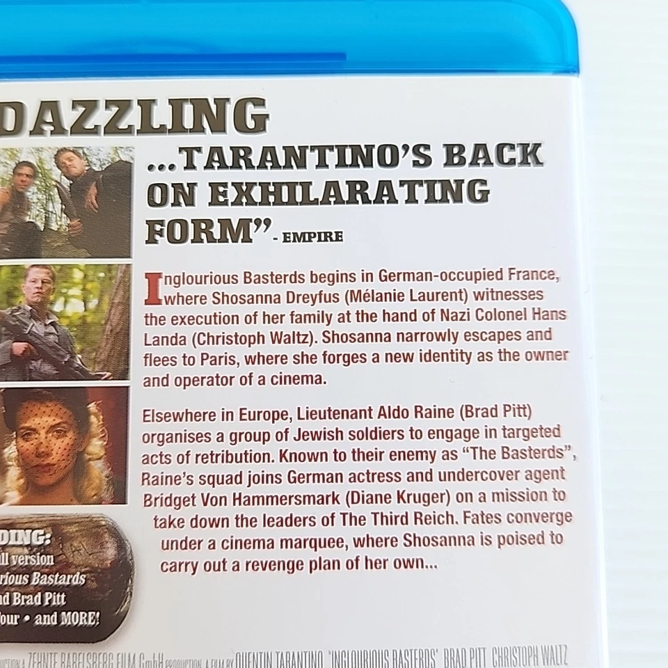 Inglorious Basterds (2009, Blu Ray) Mint Disc - image 3 of 4