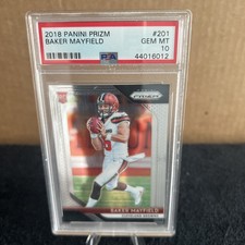 BAKER MAYFIELD 201 2018 PANINI PRIZM ROOKIE CARD. rookie card picture