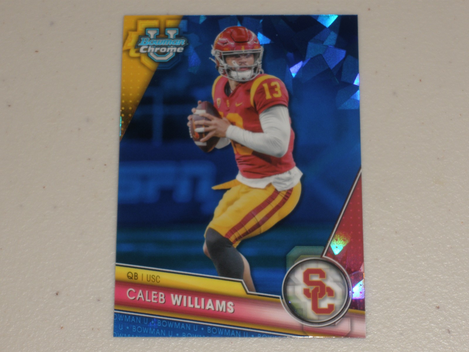 2023 Bowman Chrome University Sapphire #1 Caleb Williams Rookie RC B