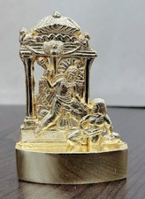 Baglamukhi Idol Golden Metal 6.5cm Hindu Goddess Statue Home Temple Decor