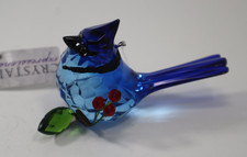 BTOP 4" ELEGANT BERRY BLUE JAY Ornament Bird Acrylic Crystal Expressions Ganz