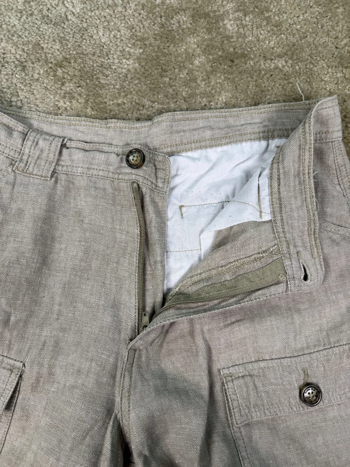 Pantalones Cortos Tasso Elba Island Para Hombre Talla 32 Mezcla de Lino Caqui Marrón Playa Informal B787 Foto 2 de 4