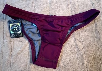 JOLYN Brazil Cut Swim Bikini Bottom Small Red (Cabernet) New With Tags