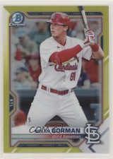 2021 Bowman Chrome Prospects Yellow Refractor 20/75 Nolan Gorman #BCP-90 12hl