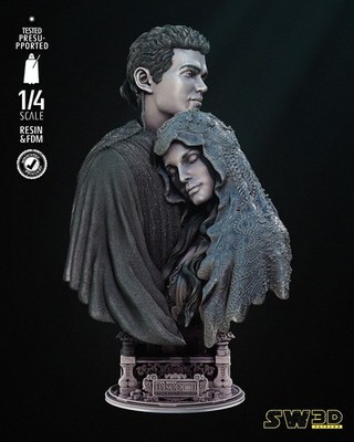 Ep2 Anakin & Padme Büste Star Wars Motto 3D Figur / / Skulptur von SW3D