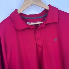 Ariat Tek Polo Shirt Mens XL Red Heat Series Performance Equestrian Golf