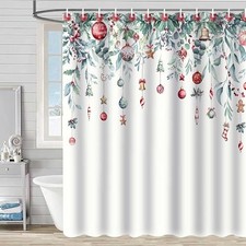 Christmas Shower Curtain, 72x72 inch Winter Shower Curtains Xmas-blue Snowman