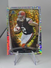 2014 Johnny Manziel Bowman Pulsar Refractor Rookie RC Browns Texas A&M /271 Card. rookie card picture