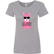Inktastic Keep Being Llamazing Pink Llama In Sunglasses Women's T-Shirt Positive