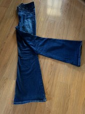We the Free Women's Blue Jeans with Stretch Flare Cut, Curvy Stile Size 30