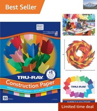 Eco-friendly 50-Sheet Heavyweight Construction Paper Set - 10 Colors 9"x12"