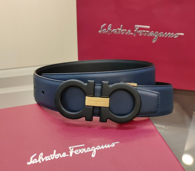 Salvatore Ferragamo Gancini Men's Reversible Leather Belt