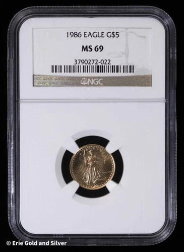 1986 $5 1/10 oz American Gold Eagle NGC MS 69