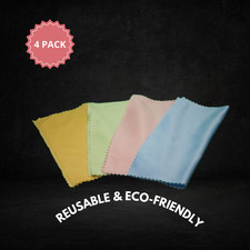 4 Pack Microfiber Cleaning Cloths for Glasses, Watches and cameras 5x5