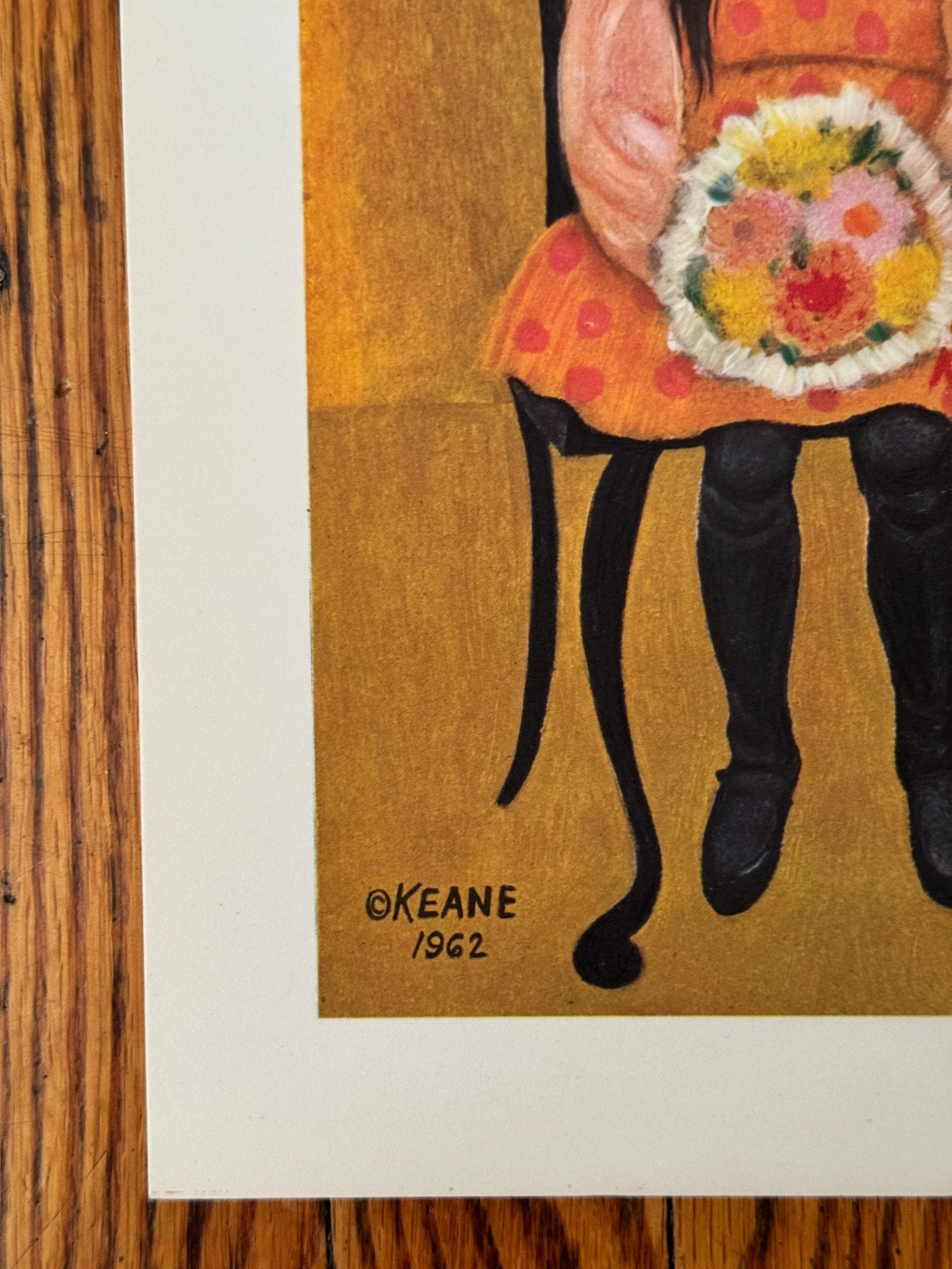 Vintage NOS Margaret Keane Lithograph Art Print “Waiting For Grandma” Big Eyes