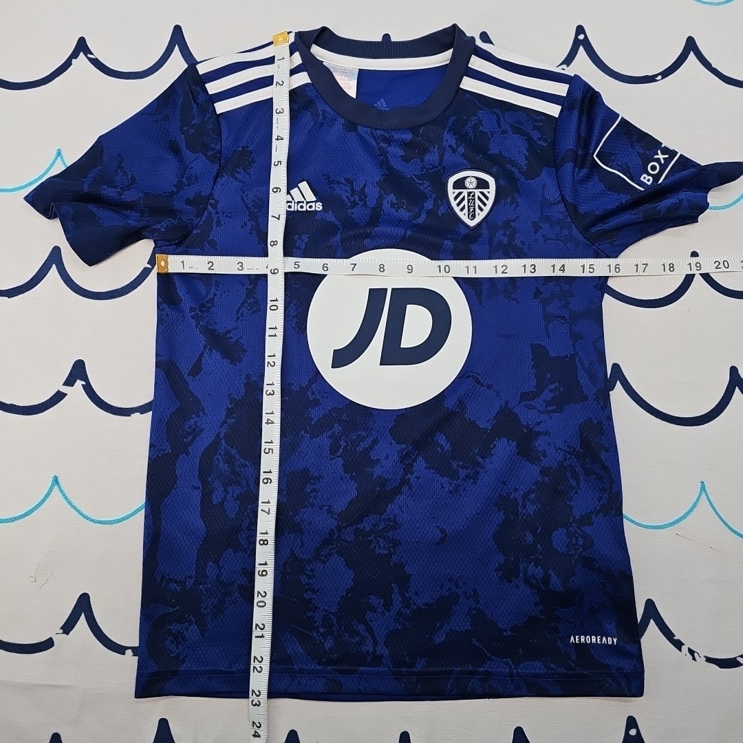 Leeds United Blue Youth Adidas Aeroready Soccer Jersey Size M Premier League  thumbnail 3