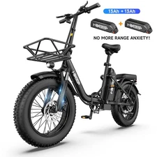 Hikeep 500W 16'' Electric bike 48V 13Ah*2 Foldable bicycle for Adults W/Basket