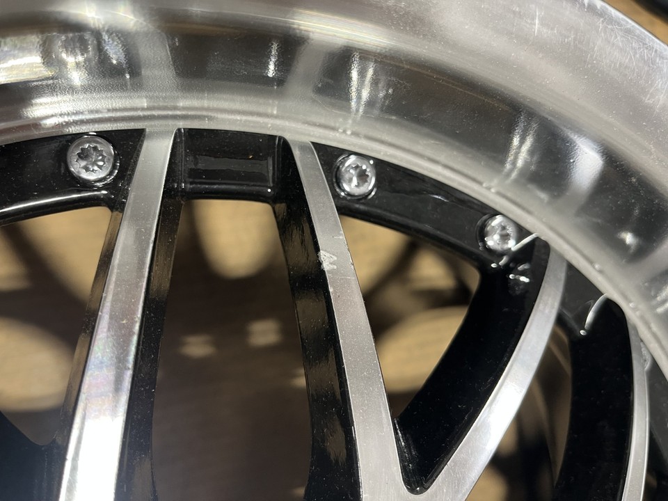 Kudo Racing Revolution 17x7.5 5x112 +32mm 66.6 Black Polish Rivet ...