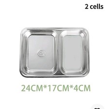 Stainless Steel Divided Plates, 2 Compartment Plates
