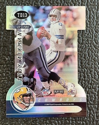 🔥1/1! BRETT FAVRE TROY AIKMAN 2000 CONTENDERS TDT DIE-CUT