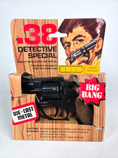 VNTG .38 DETECTIVE SPECIAL w/Silencer Die Cast Metal 8 SHOT CAP TOY BIG BANG 5"