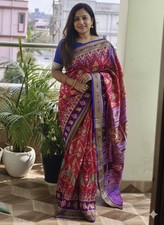 Sambalpuri Silk Saree Ikat Weave Odisha Handloom with Fall P - Handmade in India