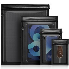 Faraday Bags 4 Pack - Phone Signal Blocker, RFID Key Fob, Fireproof, Waterproof