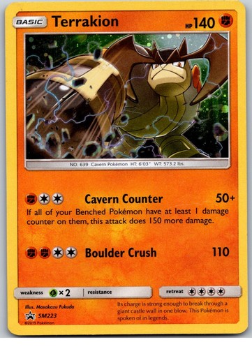 Terrakion - SM223 Sun & Moon Promo Pokemon Holo LP