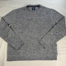 Crewneck Pullover Mens Medium Grey Marl Textured Knit Long Sleeve Sweater