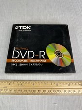 DVD-R Disc, 4.7GB, 16X, with Slim Jewel Case, 5 Pack  NEW, SEALED 