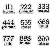 Patch - C&D Visionary - Angel Numbers 1.5" Set of 9 Iron-On Embroidered NEW