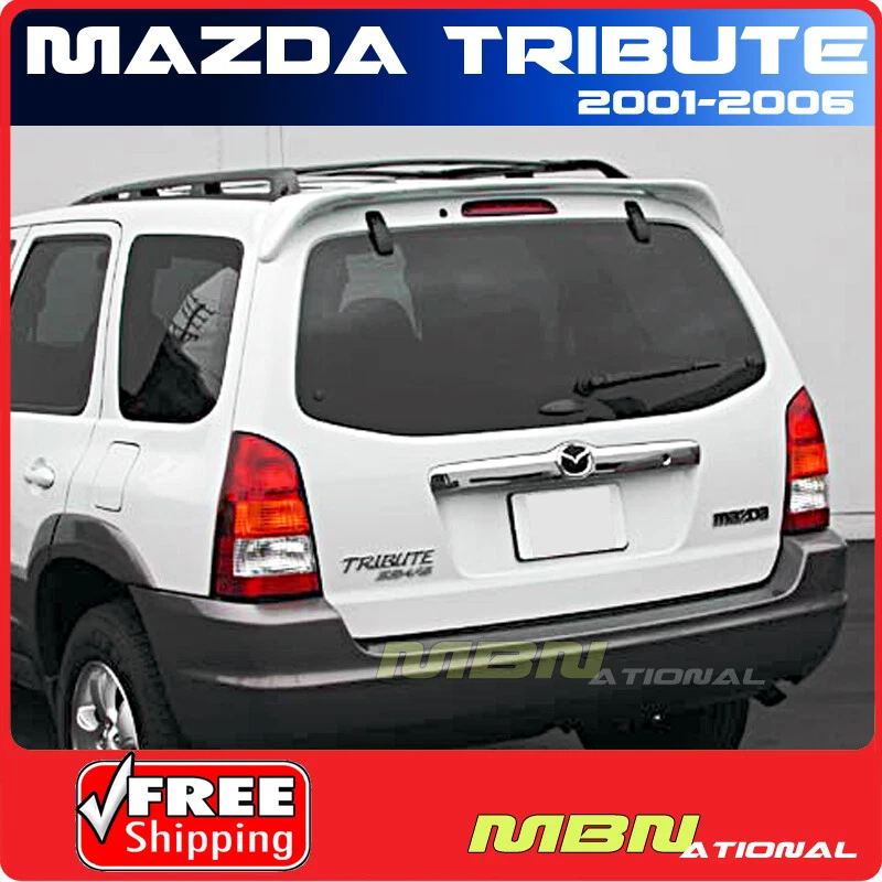 01-06 Mazda Tribute 4Dr SUV Rear Trunk Roof Tail Spoiler Primer Unpainted ABS - Image 2 of 2