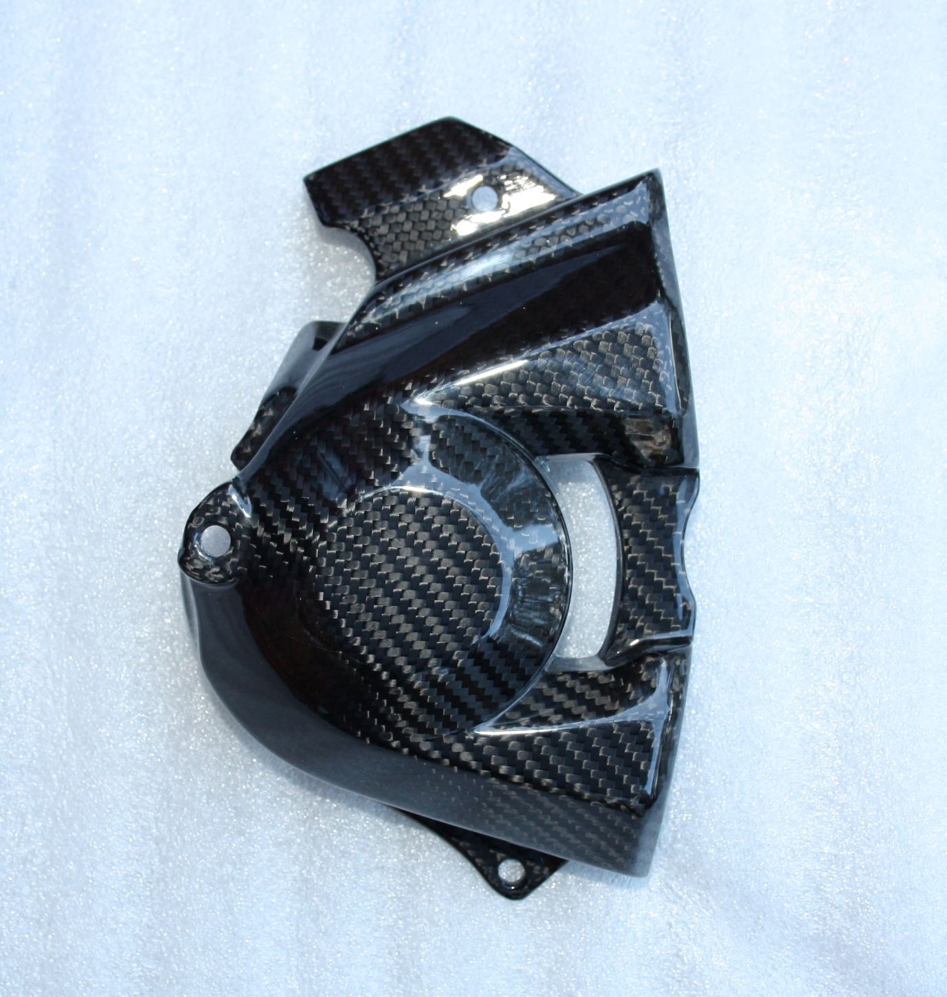 Cache pignon carbone brillant Kawasaki H2 pour virées et circuits