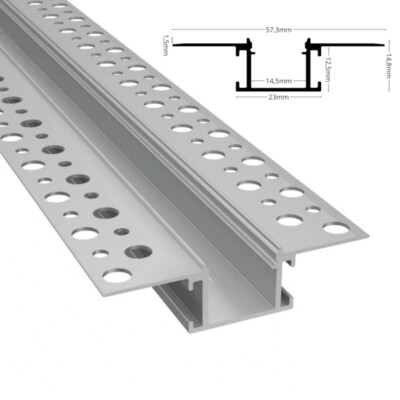 Einbau Profil TROCKENBAU-14 Einputz Rigips ALU Leiste Led Streifen + Abdeckung