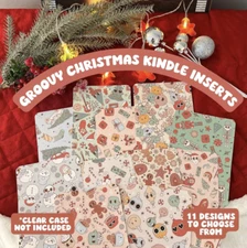 Groovy Christmas E-Reader Insert for Clear Case Covers - Decorative, Festive