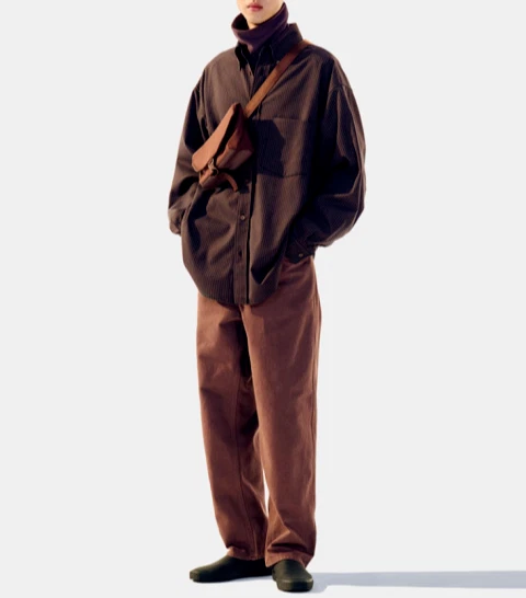 Uniqlo U Lemaire Men Fluffy Brushed Twill OVERSIZED Checked Shirt 