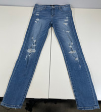 Vervet by Flying Monkey Mid Rise Frayed Waistband Distressed Skinny Jeans Sz 30