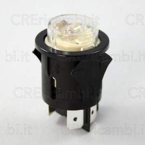 Interruttore Unipolare Rotondo Con Spia - 16A 250V Per Elettrodomestici