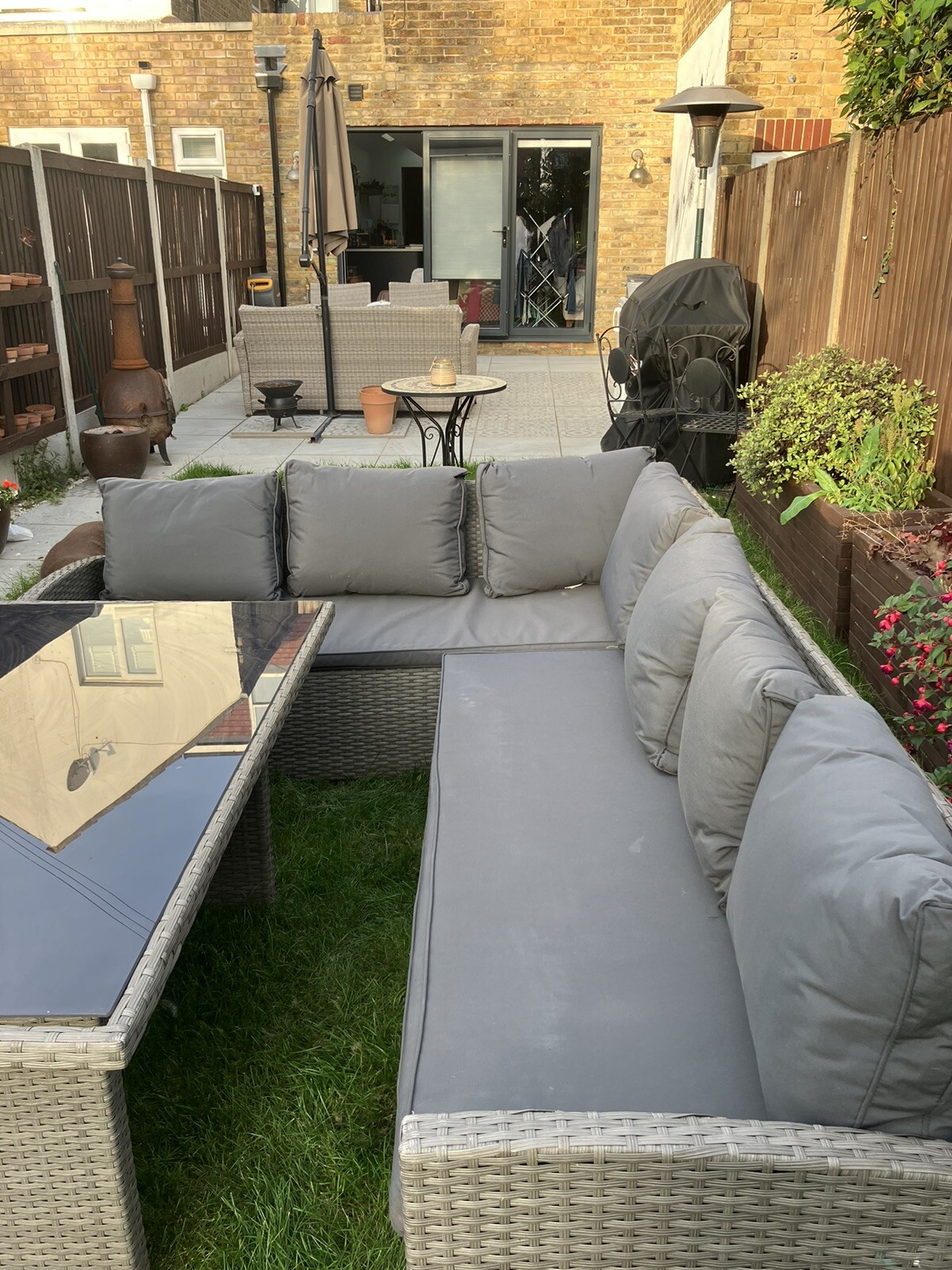 used rattan garden furniture set grey eBay