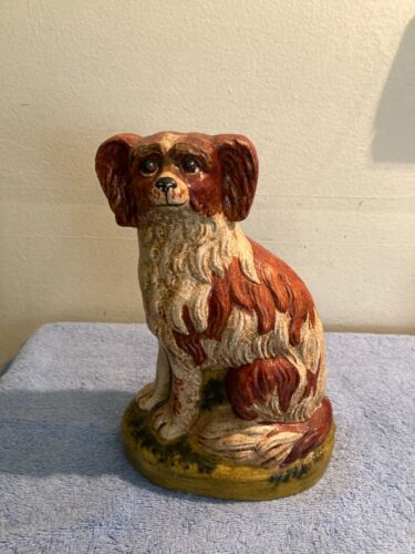 DE COLECCIÓN VAILLANCOURT ARTE POPULAR PERRO SUTTON, MASA. #63 CHALKWARE CAVALIER SPANIEL - Imagen 9 de 11
