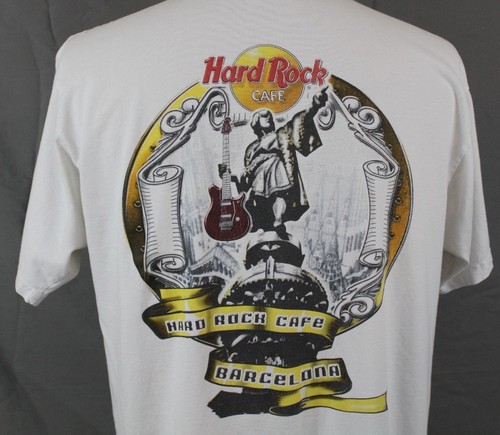 hard rock cafe barcelona ss white tshirt size large