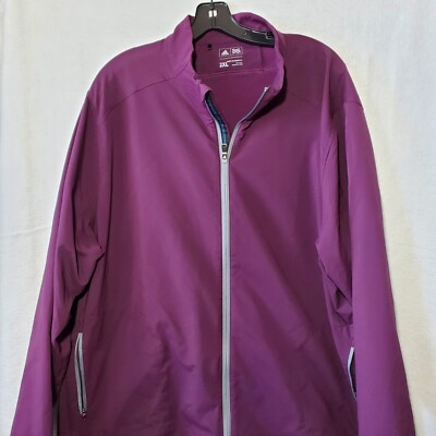Adidas Jacket Full Zip Mens XXL Track Jacket Lightweight Purple