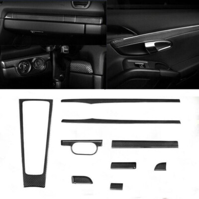 Real Carbon Fiber For Porsche 911 718 981 Boxster Cayman Interior Cover Trim Kit