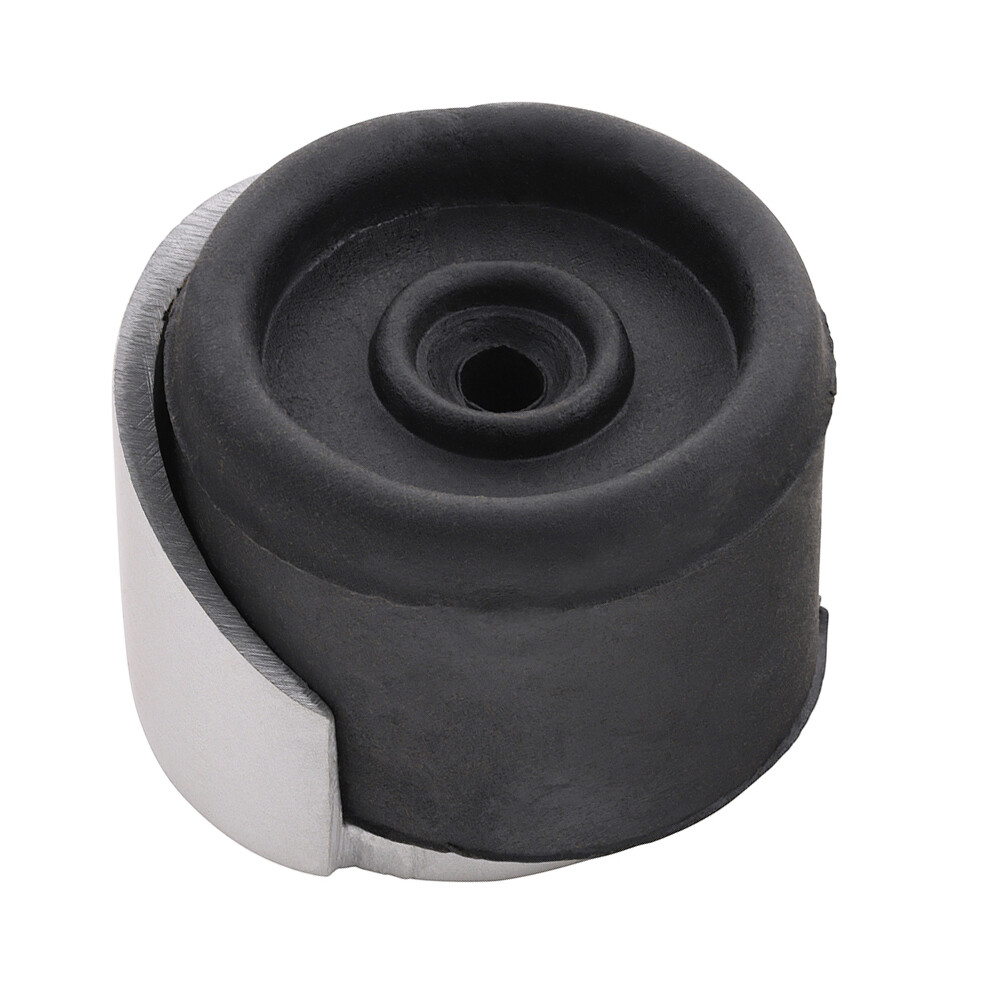 Timco Round Door Stop Shielded Fitted Floor Mount Satin Anodised Aluminium 38mm