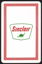 Vintage single playing card SINCLAIR gas and oil red border Dino logo Playrite