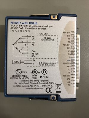 National Instruments NI 9237 4-Channel 24-Bit Half/Full Bridge Analog Input DSUB