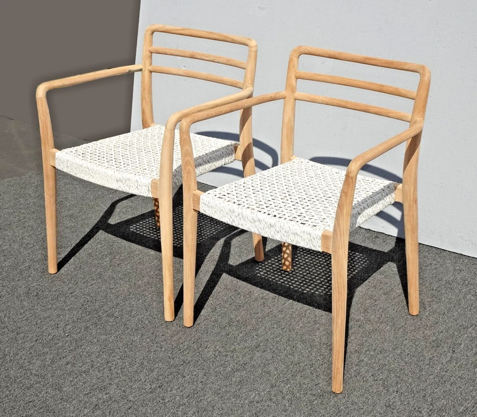 Par de sillas modernas de comedor de exterior Delta cola de milano Foto 3 de 4