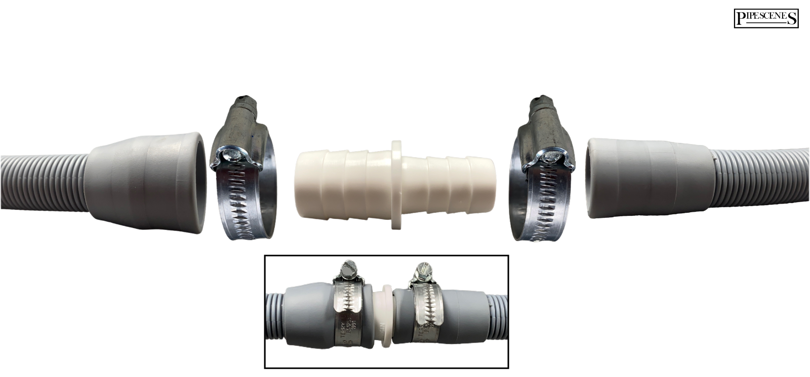 Washing Machine Dishwasher Outlet Drain Hose Adaptor Reducer Kit