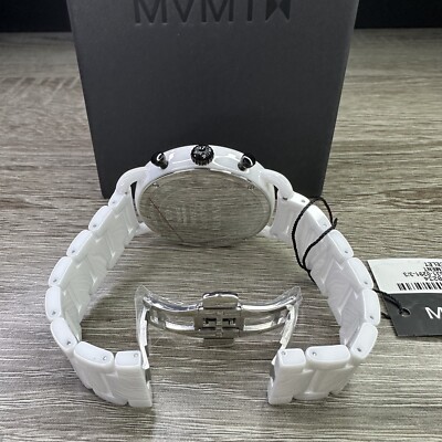 NEW✓ WHITE CERAMIC✓MVMT Blacktop II 47mm Chronograph Date Watch 